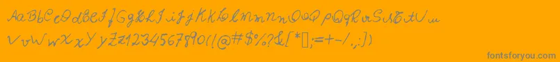 フォントIzabela – オレンジの背景に灰色の文字