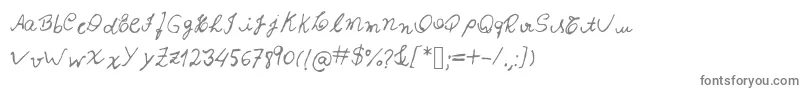 フォントIzabela – 白い背景に灰色の文字