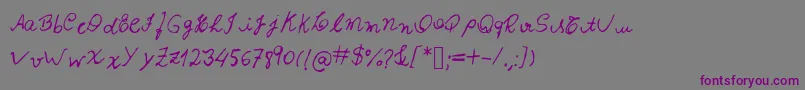 Шрифт Izabela – фиолетовые шрифты на сером фоне