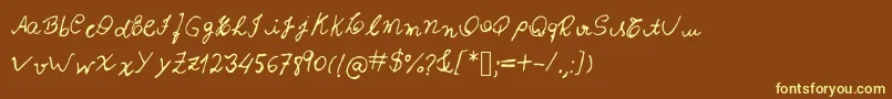 Izabela-fontti – keltaiset fontit ruskealla taustalla