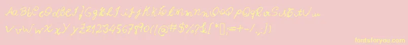 Izabela Font – Yellow Fonts on Pink Background