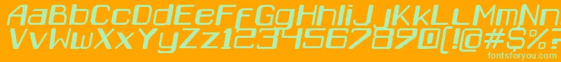 Caracascursiva Font – Green Fonts on Orange Background