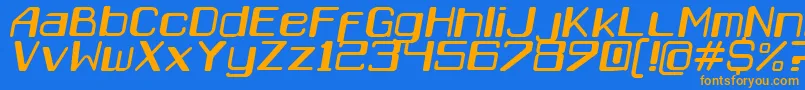 Caracascursiva Font – Orange Fonts on Blue Background