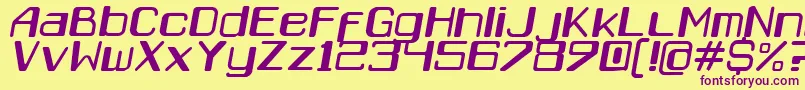 Caracascursiva Font – Purple Fonts on Yellow Background
