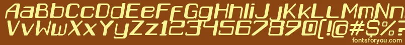 Caracascursiva Font – Yellow Fonts on Brown Background