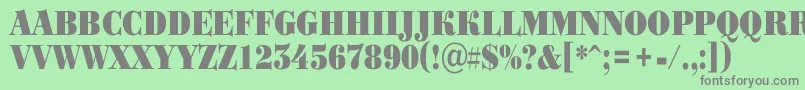 フォントBodoniortotitulnrBlack – 緑の背景に灰色の文字