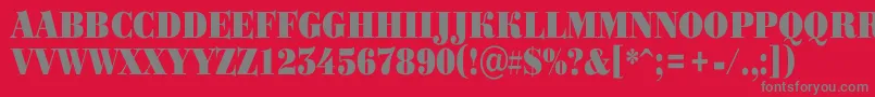 フォントBodoniortotitulnrBlack – 赤い背景に灰色の文字