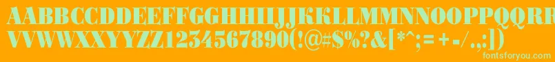 BodoniortotitulnrBlack Font – Green Fonts on Orange Background