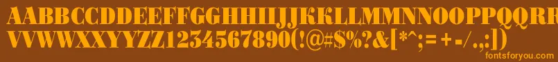 BodoniortotitulnrBlack Font – Orange Fonts on Brown Background