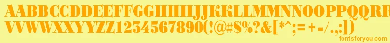 BodoniortotitulnrBlack Font – Orange Fonts on Yellow Background