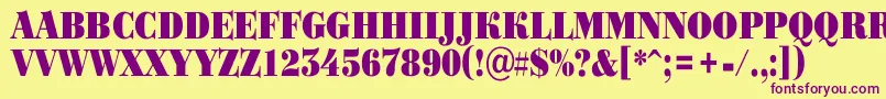 BodoniortotitulnrBlack Font – Purple Fonts on Yellow Background