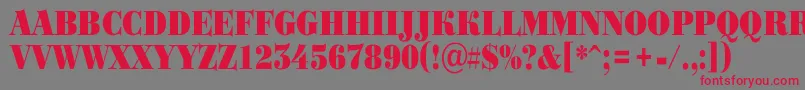 BodoniortotitulnrBlack Font – Red Fonts on Gray Background