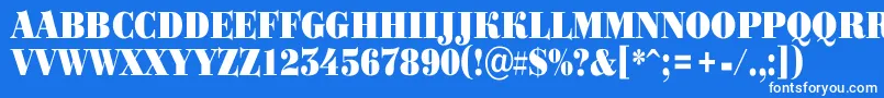 フォントBodoniortotitulnrBlack – 青い背景に白い文字