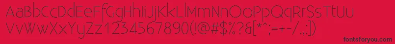 ExistenceStencillight Font – Black Fonts on Red Background