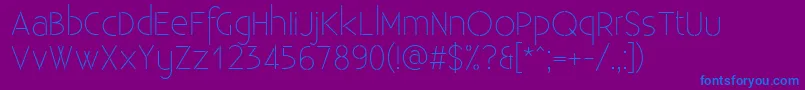 Шрифт ExistenceStencillight – синие шрифты на фиолетовом фоне