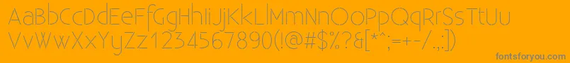 ExistenceStencillight Font – Gray Fonts on Orange Background