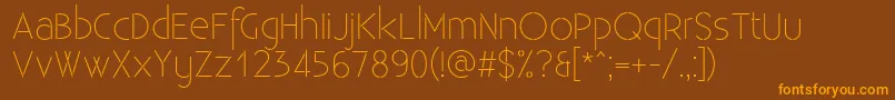 ExistenceStencillight Font – Orange Fonts on Brown Background