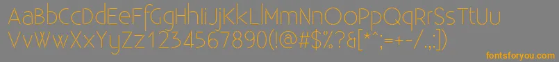 ExistenceStencillight Font – Orange Fonts on Gray Background
