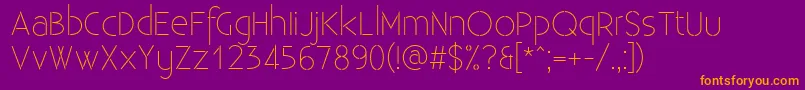 ExistenceStencillight Font – Orange Fonts on Purple Background
