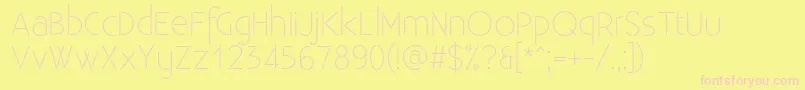 ExistenceStencillight-fontti – vaaleanpunaiset fontit keltaisella taustalla