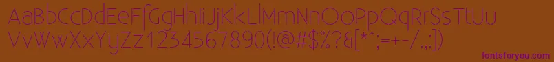 ExistenceStencillight Font – Purple Fonts on Brown Background