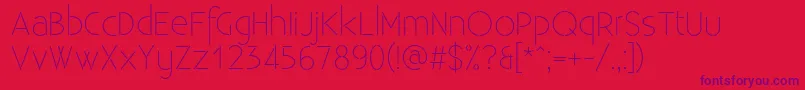 ExistenceStencillight Font – Purple Fonts on Red Background