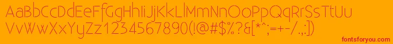 ExistenceStencillight Font – Red Fonts on Orange Background