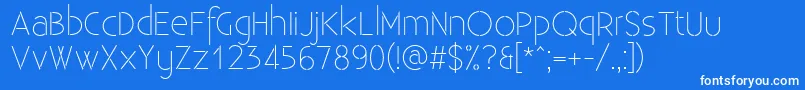 ExistenceStencillight Font – White Fonts on Blue Background