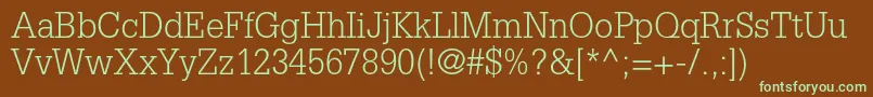 GlyphaltstdLight Font – Green Fonts on Brown Background