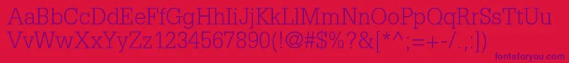 GlyphaltstdLight Font – Purple Fonts on Red Background