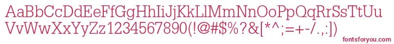 GlyphaltstdLight Font – Red Fonts on White Background
