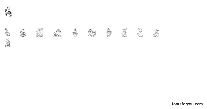 Czcionka Babysbreatheasterregular – alfabet, cyfry, specjalne znaki