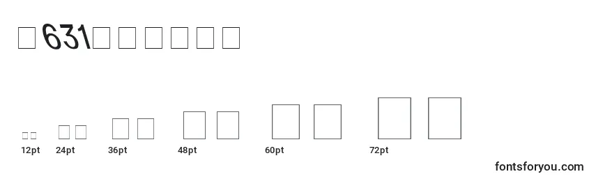 D631Italic Font Sizes