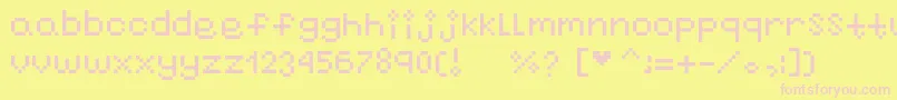 Nayupixel Font – Pink Fonts on Yellow Background