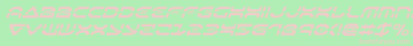フォントOberondeuxlaserital – 緑の背景にピンクのフォント