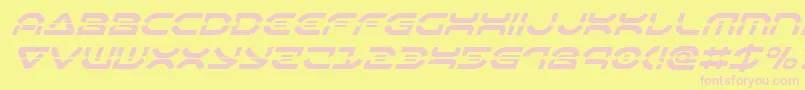 Oberondeuxlaserital Font – Pink Fonts on Yellow Background