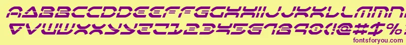 Oberondeuxlaserital Font – Purple Fonts on Yellow Background