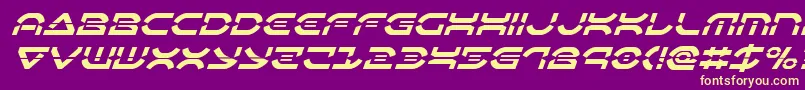 Oberondeuxlaserital Font – Yellow Fonts on Purple Background