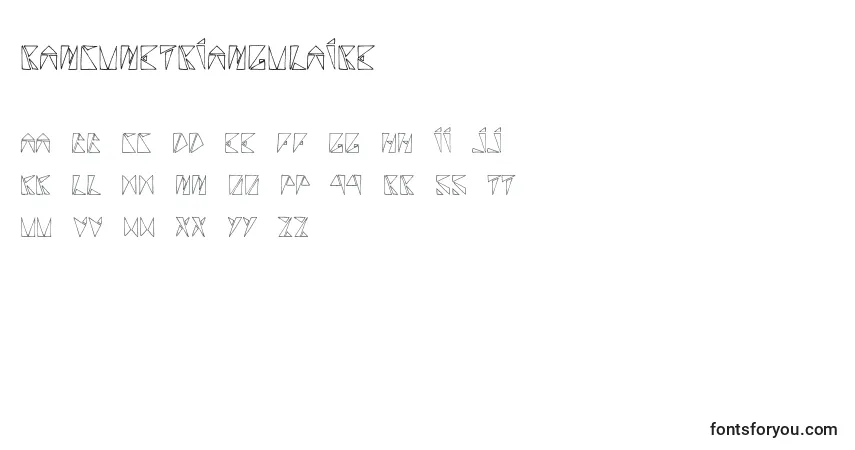 RancuneTriangulaire-fontti – aakkoset, numerot, erikoismerkit