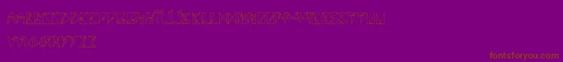 RancuneTriangulaire Font – Brown Fonts on Purple Background