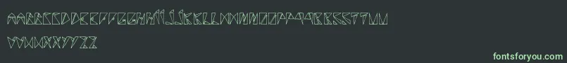 RancuneTriangulaire Font – Green Fonts on Black Background