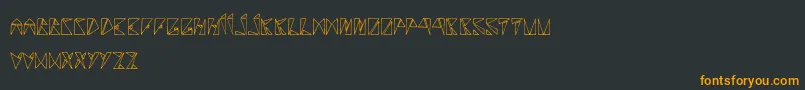Fonte RancuneTriangulaire – fontes laranjas em um fundo preto