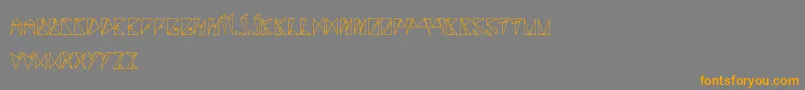 Weitere Informationen zur RancuneTriangulaire-Schriftart RancuneTriangulaire-Schriftart – Orangefarbene Schriften auf grauem Hintergrund