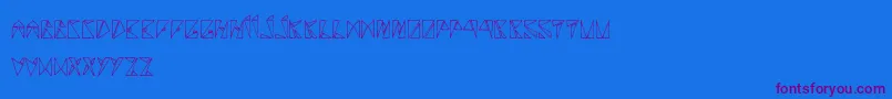RancuneTriangulaire Font – Purple Fonts on Blue Background