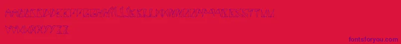 RancuneTriangulaire-Schriftart – Violette Schriften auf rotem Hintergrund
