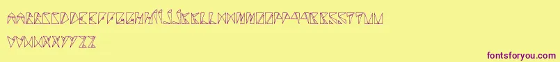 RancuneTriangulaire Font – Purple Fonts on Yellow Background
