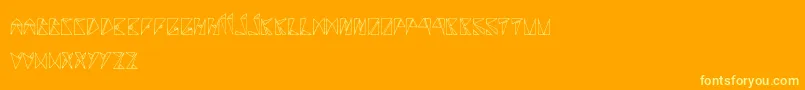 RancuneTriangulaire Font – Yellow Fonts on Orange Background