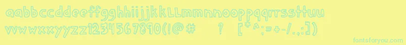 DenneSchoolgirl Font – Green Fonts on Yellow Background