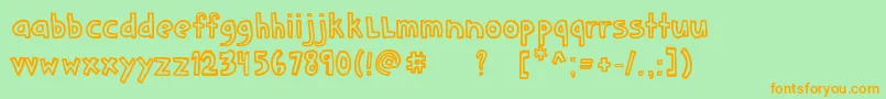 DenneSchoolgirl Font – Orange Fonts on Green Background