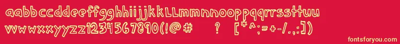 DenneSchoolgirl Font – Yellow Fonts on Red Background